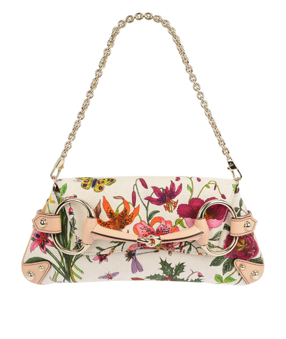Floral Print Horsebit 1955 Shoulder Bag, front view